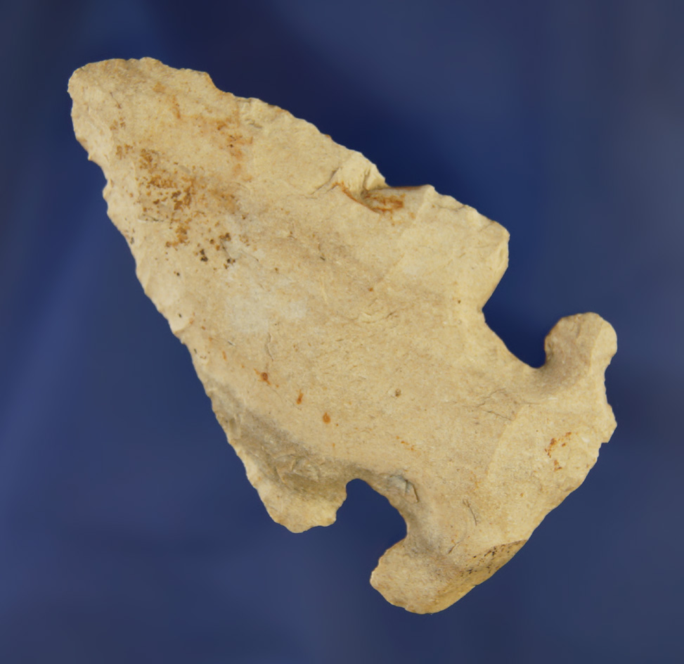 Very unique 2 11/16" Archaic Thebes E Notch bevel - anciently salvaged base Jay Co.,  Indiana.