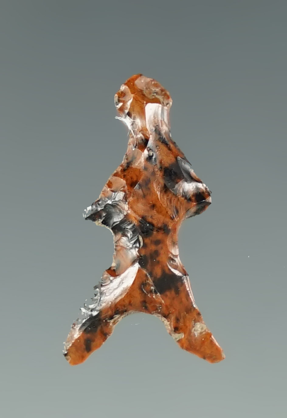 13/16" Rare Effigy Pendant made from Mahogany Obsidian, found in Malheur Co., Oregon.