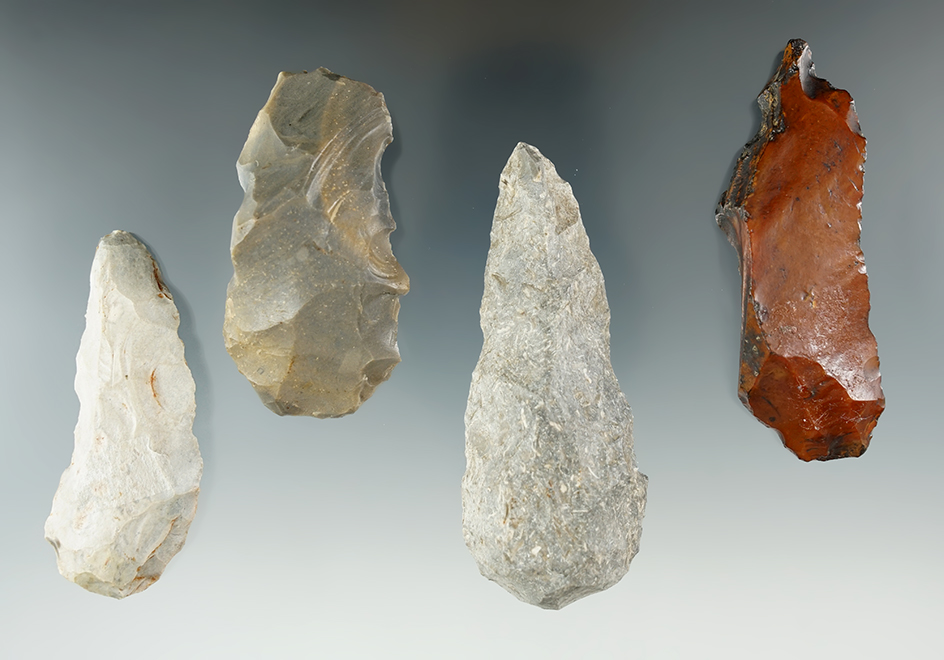 Set of 4 Paleo Tools, largest is 3 1/4".