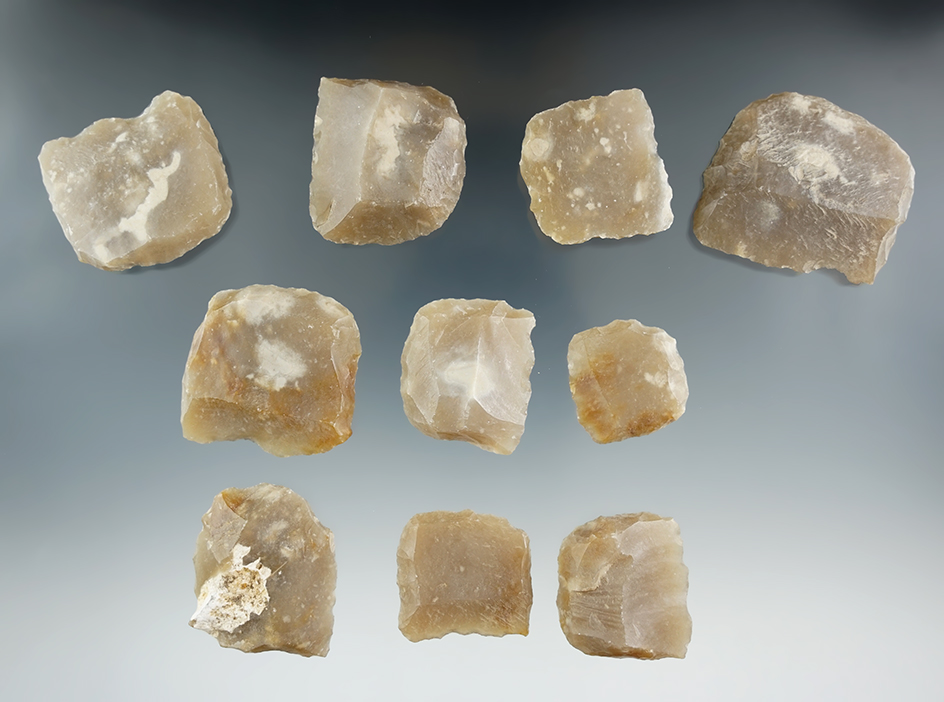 Group of 10 French black powder guns flints.