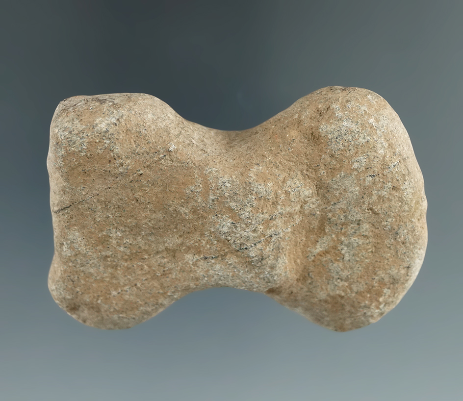 2 5/8" steatite tie on Bannerstone weight found in New Jersey.