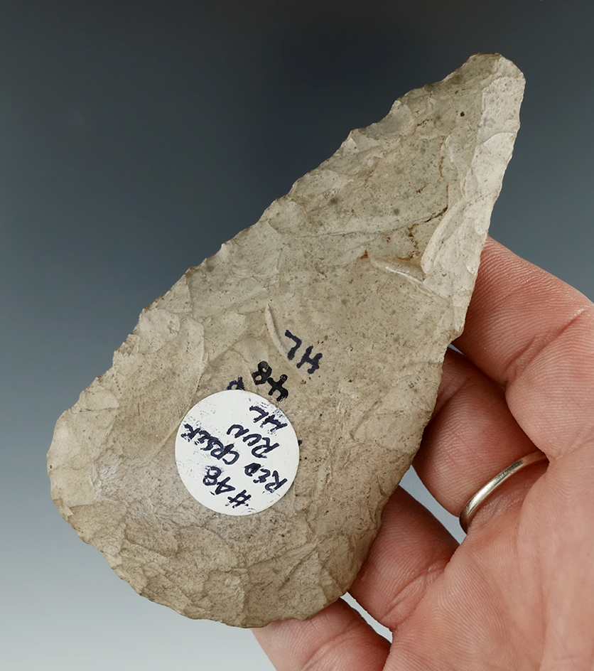 3 15/16" Flint Blade found in New York. Ex. Howdy Lang collection.