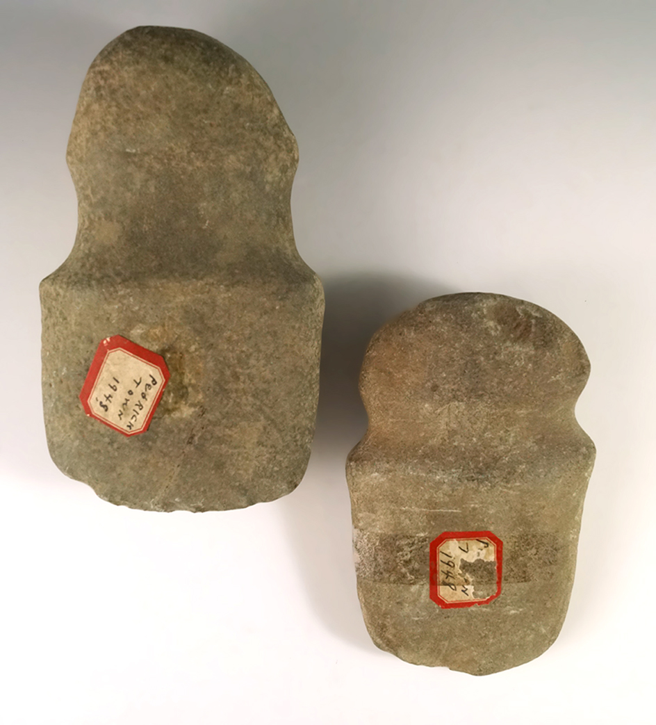 Pair of full grooved Axes is from New Jersey, both have some damage to bit.