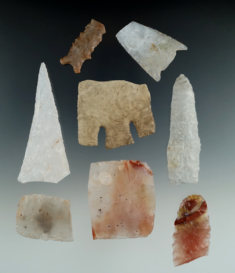 Heartbreakers! set of 8 incredible Heartbreakers, mostly from Utah, largest is 3 1/2".