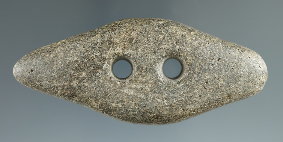 3 1/4" Glacial Kame Bi-pointed Gorget made from Granite, found in Northwest Indiana.