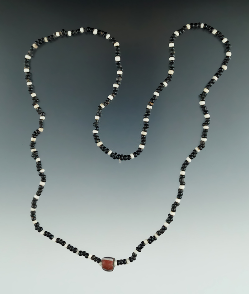 Attractive 23" long strand of Chickasaw beads found in Lee Co., Mississippi circa mid-1700s-1830s.