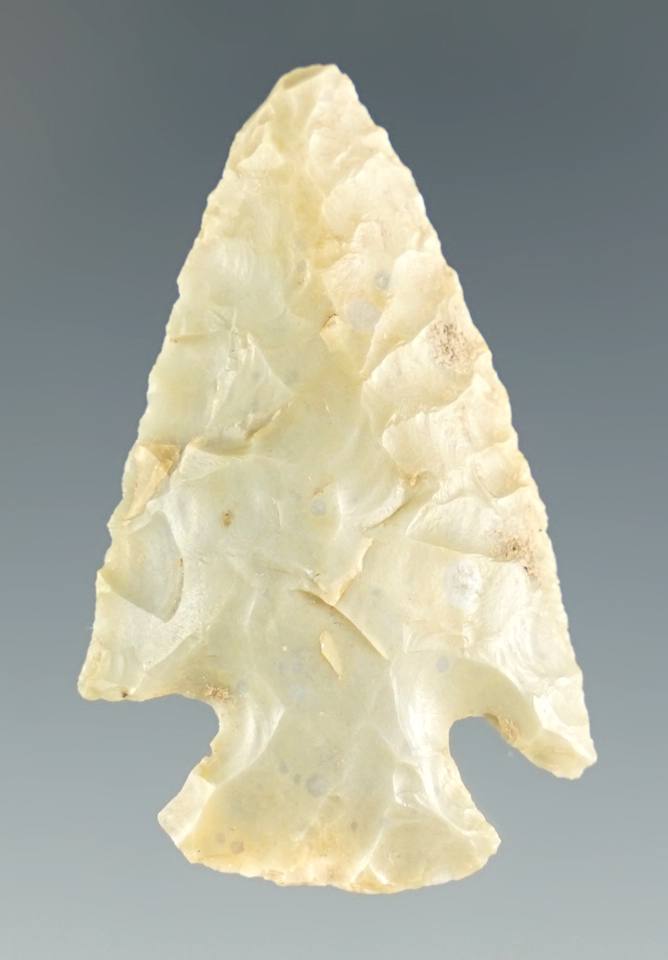 Beautiful color on this 1 1/2" Cornernotch found in the early 1900's in Wyoming.