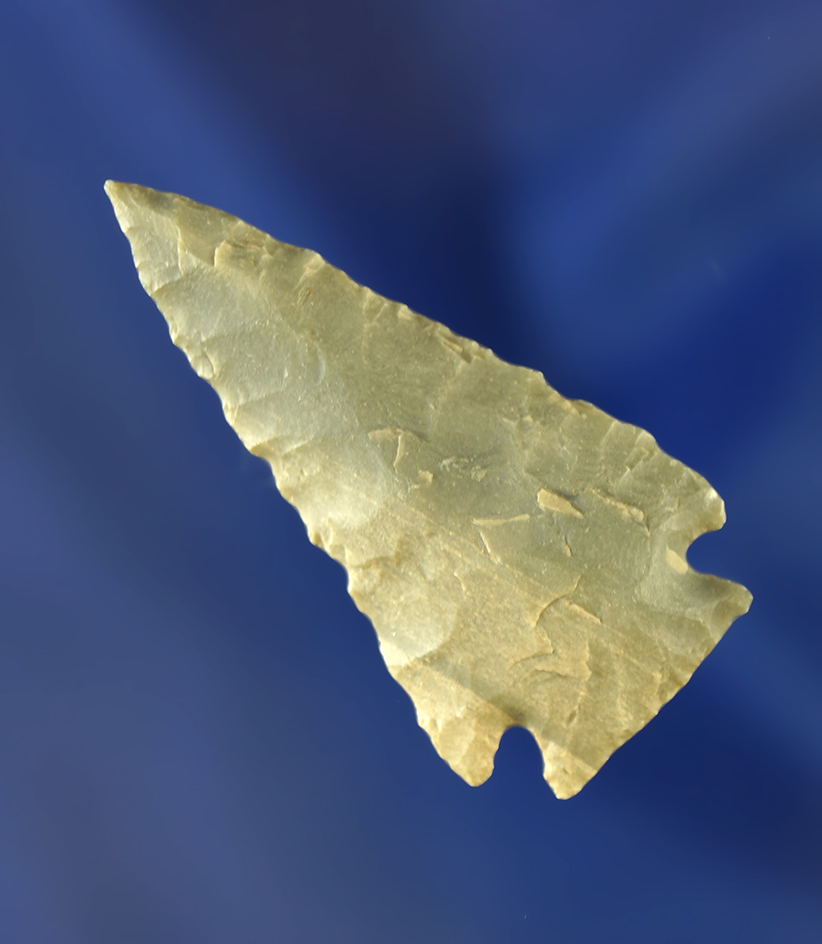 Pelican Lake made from a green-tint chert that is nicely flaked and well styled. Wyoming.