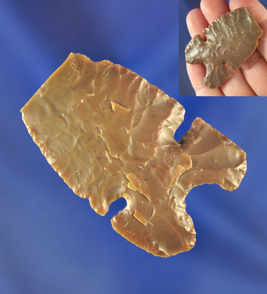 Restorable! Very thin with incredible style 1 3/4" Mallory point - should be restored. Wyoming.