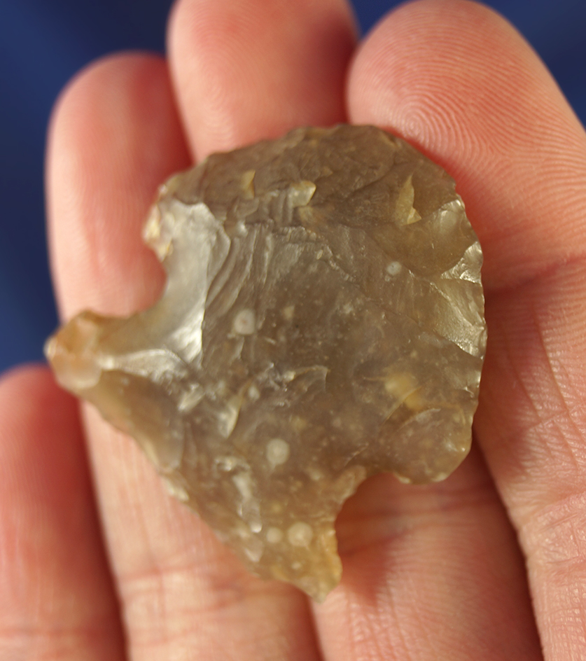 1 1/4" Lookingbill scraper made from beautiful translucent agate. Wyoming.