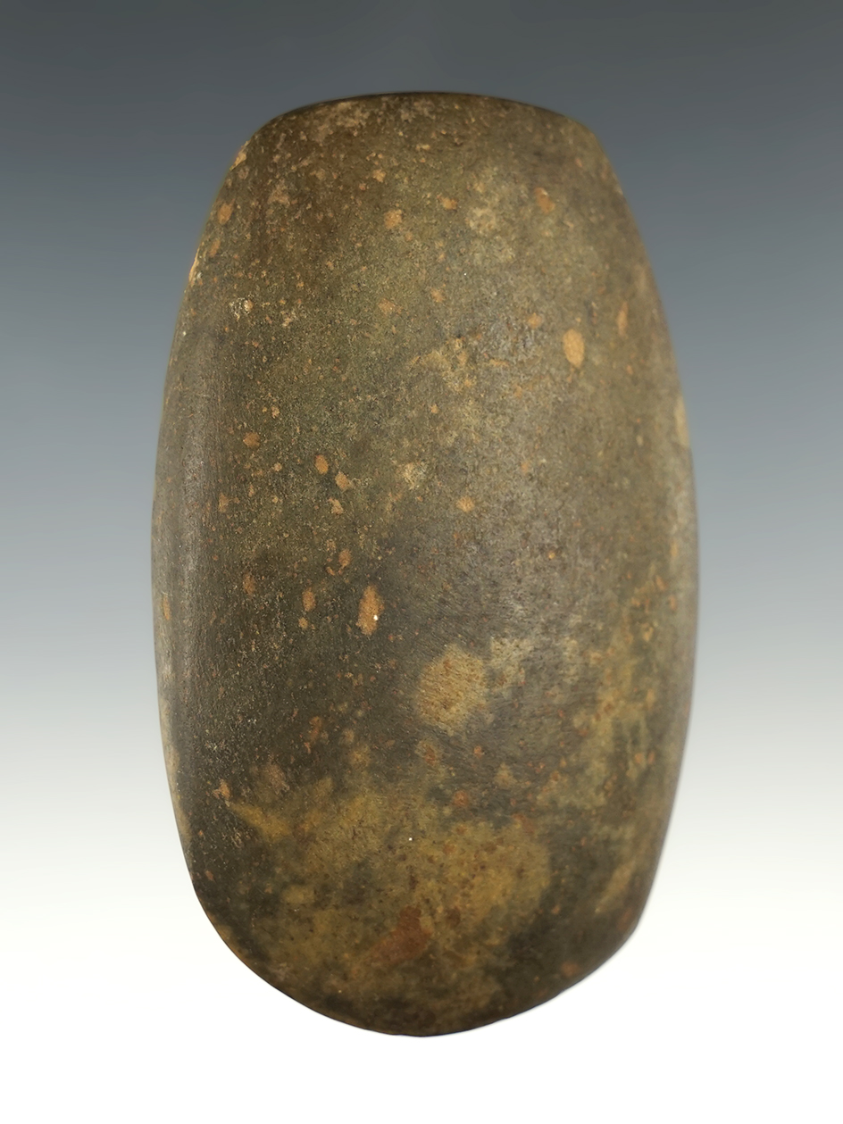 Finely made 3 9/16" Celt found in Hillsdale Co., Michigan. Great overall form with a sharp bit.