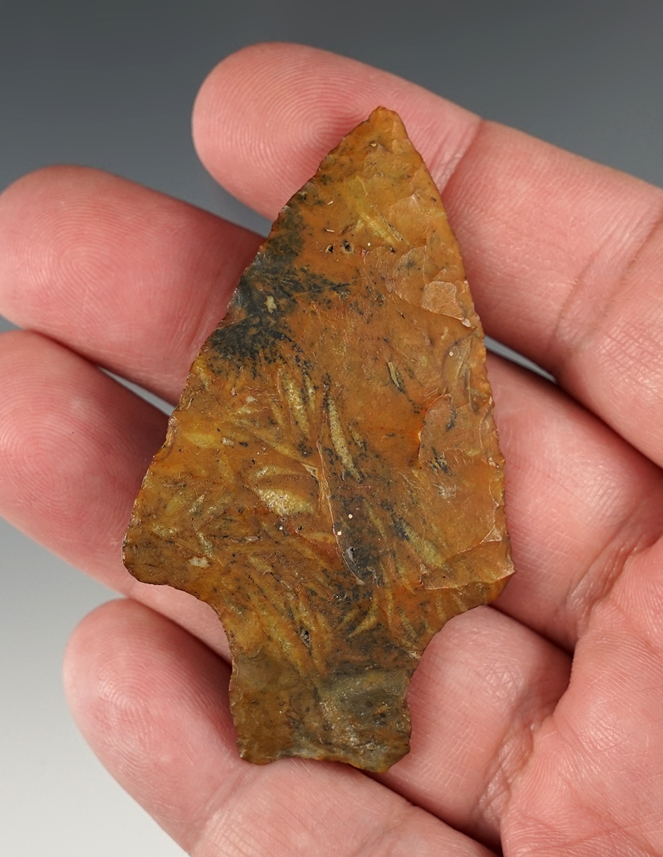 Heavy river patina on this 2 5/8" Levy knife found near the Santa Fe River, Alachua Co., Florida.