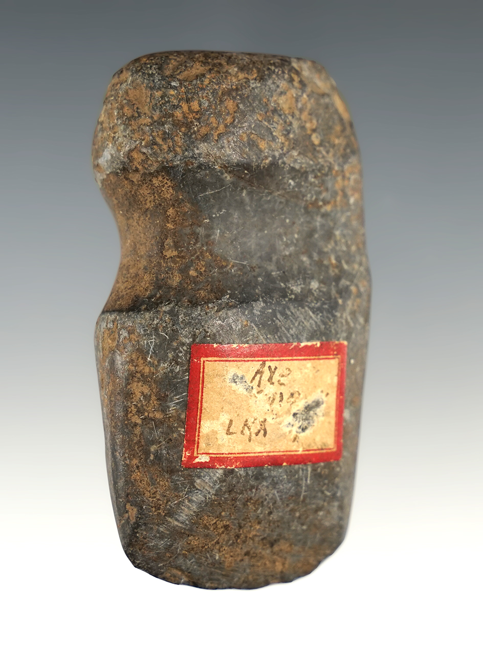 Rare 2 3/4" Miniature 3/4 Groove Axe made from Slate.