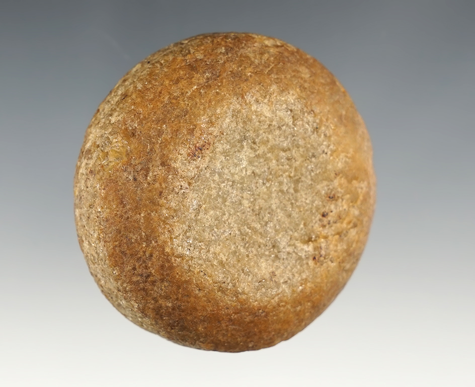 2 1/16" wide well patinated Discoidal found by Joe Lord in Adams Co., Illinois on 5-15-1975