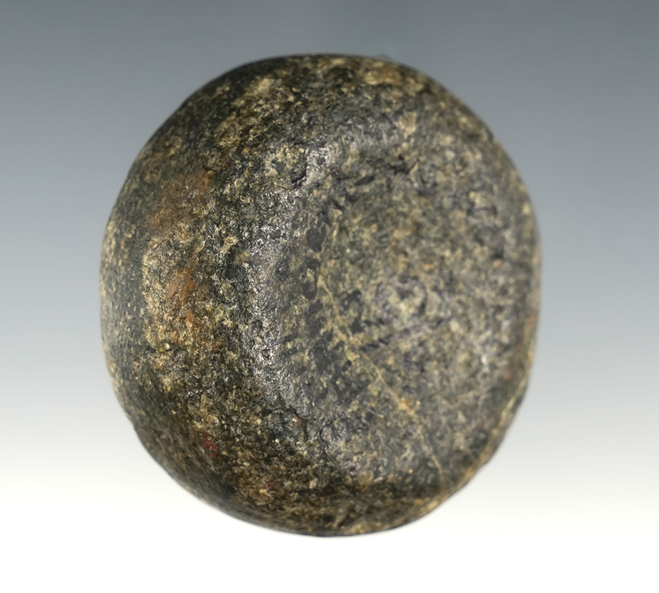 Nice 1 3/4" Granite Discoidal found by Phill Cotter in Warren Co., Ohio. Ex. Gordon Meuser.