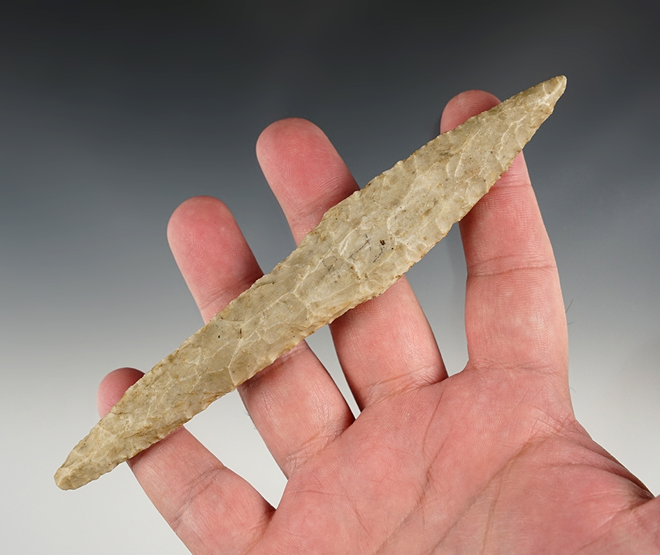 Large 6 1/8" Missouri Bi-pointed Beveled Knife. Rare style.