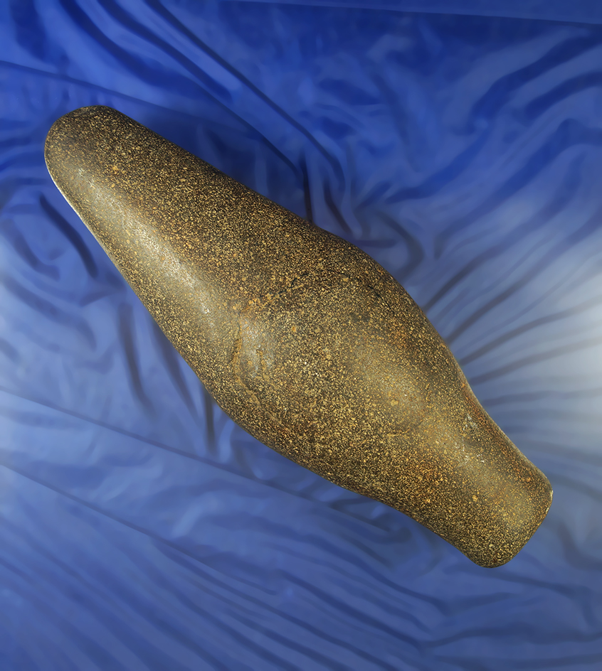 Nicely made  8 3/4" Monolithic Adze, or Splitter. A well worn and polished Columbia River tool