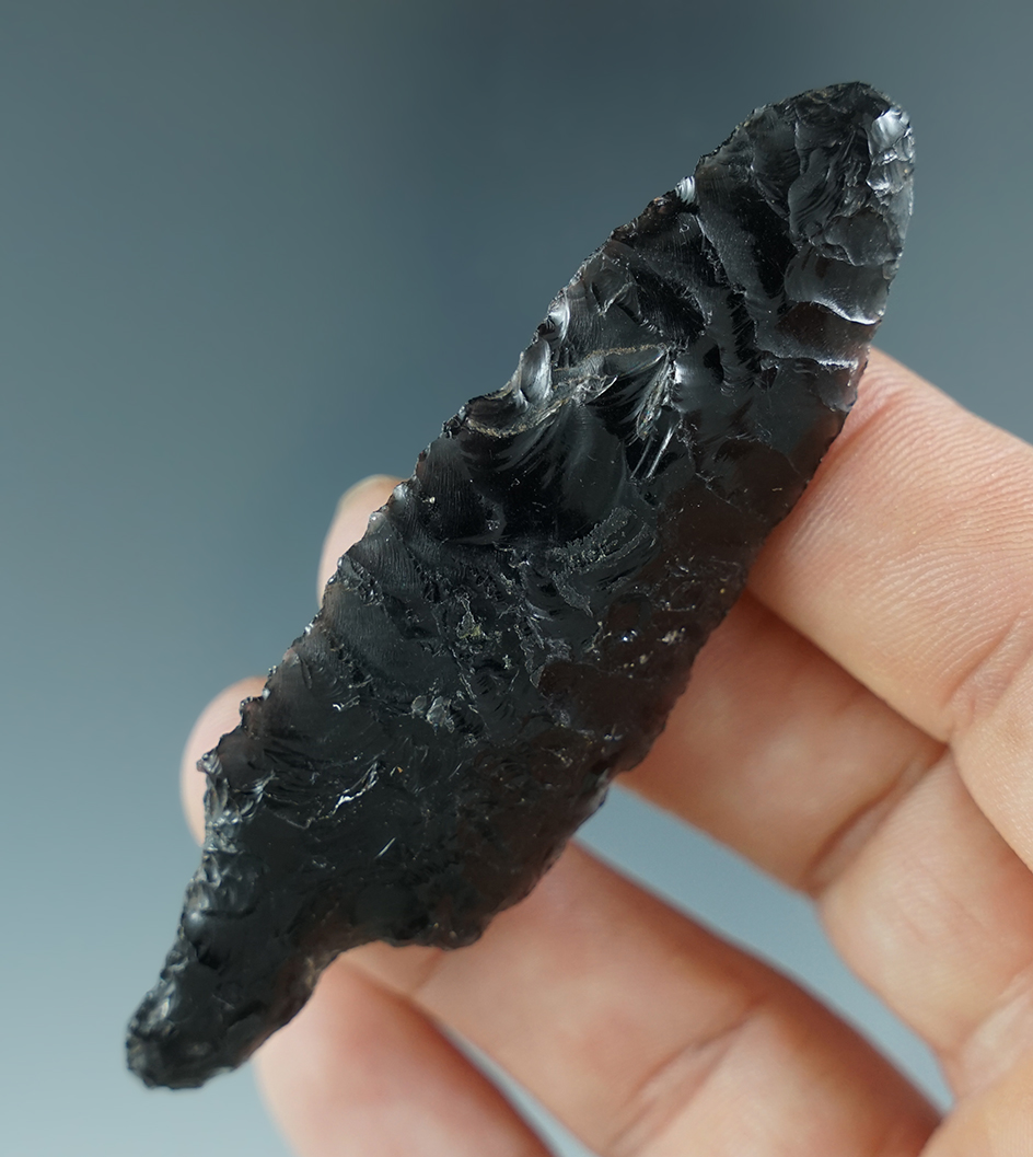 3 1/16" Vandenberg Contracting Stem made from obsidian - northern California. Pictured!