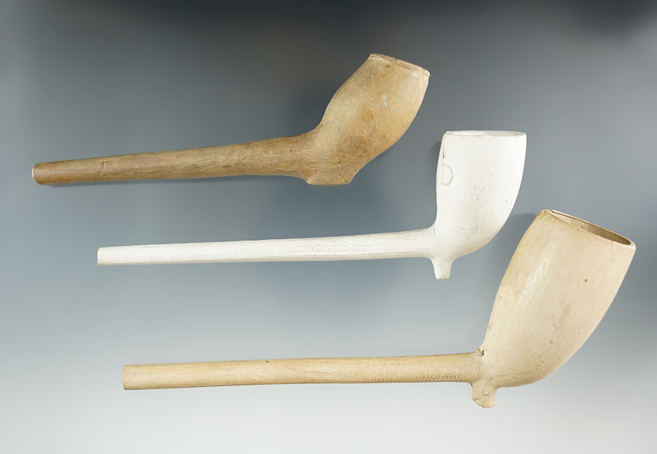 Set of three old tavern pipes found in Erie County New York in very nice condition.