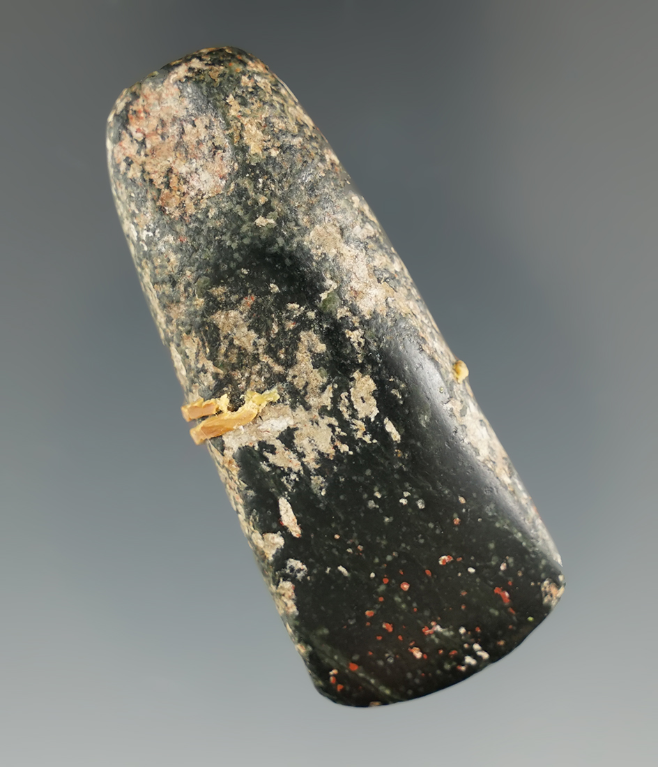 Beautifully polished 2 3/8" nephrite miniature Celt found in the Pacific northwest.