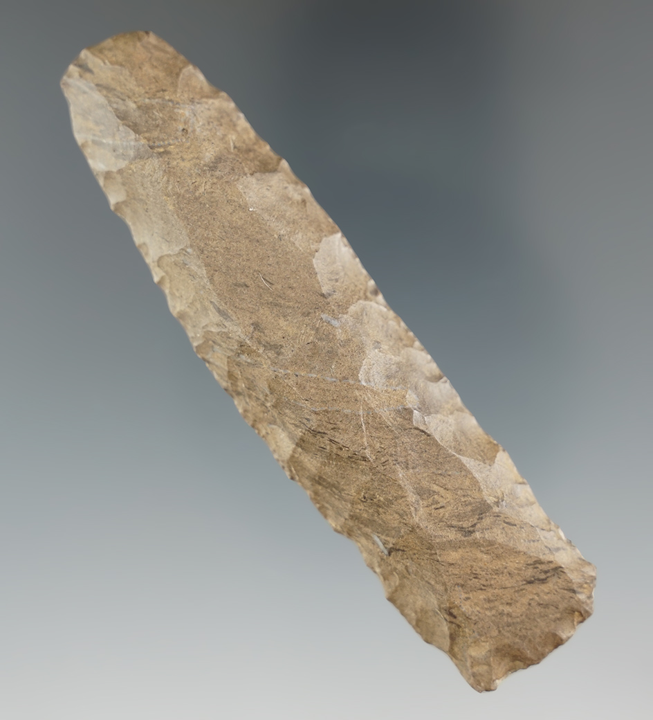 1 3 3/4" double bit Flint Chisel made from Dover chert found in Tennessee.  Ex. Henry English