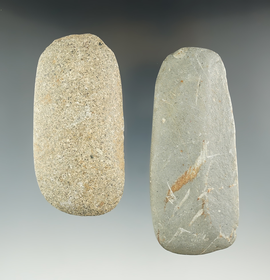 Pair of stone Celts found in Indiana, largest is 3 3/4".