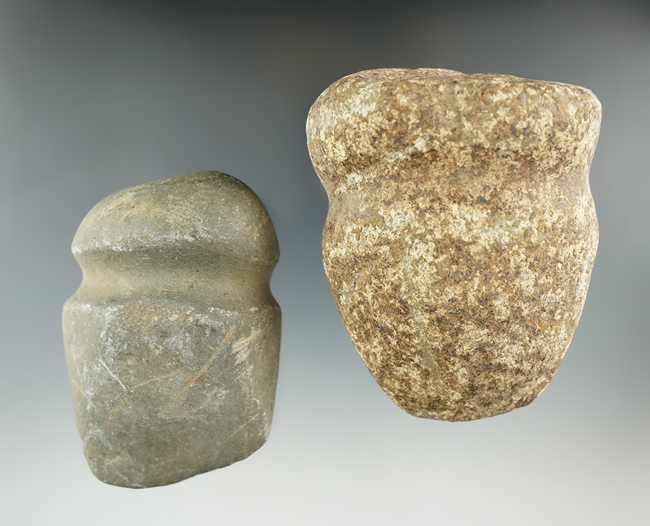 Pair of grooved axes found in Indiana, largest is 3 1/4".