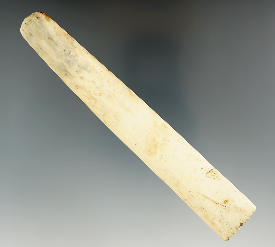 6" Inuit bone hide working tool found in Alaska.