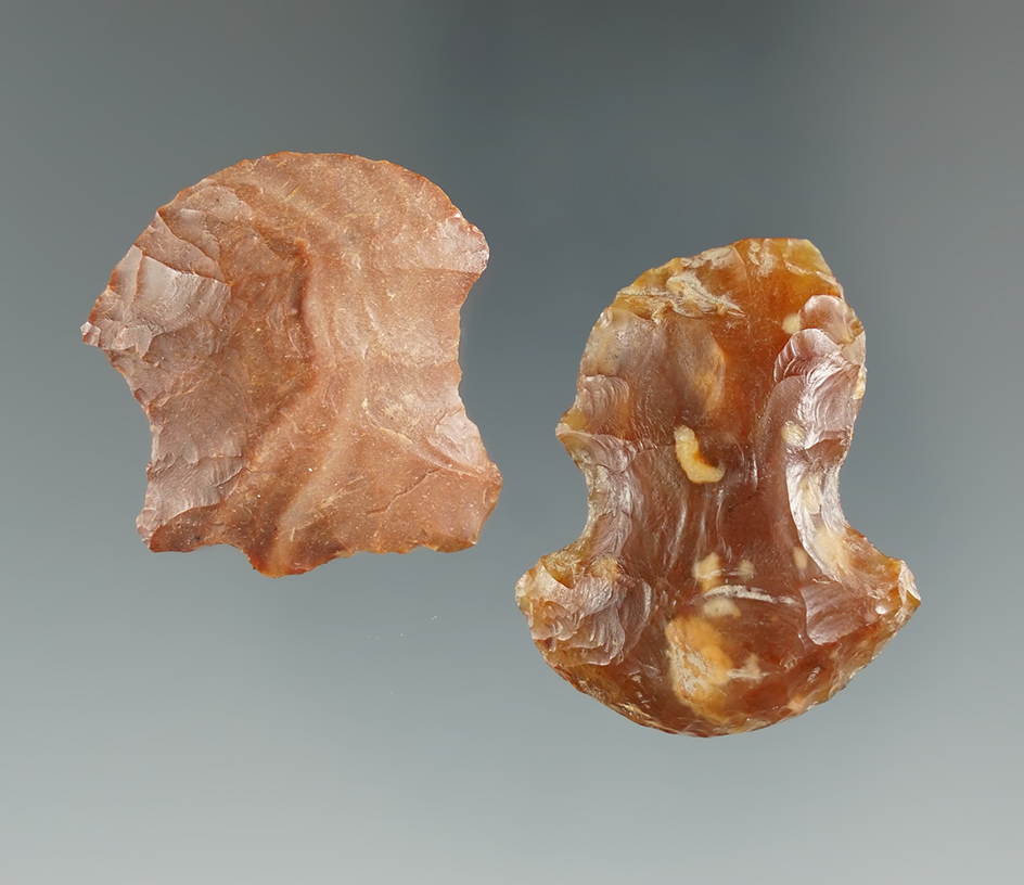 Pair of hafted scrapers made from attractive material found near the Columbia River.