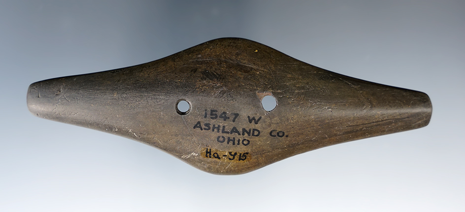 5 1/4" Adena Expanded Center Gorget, Ashland Co., Ohio.