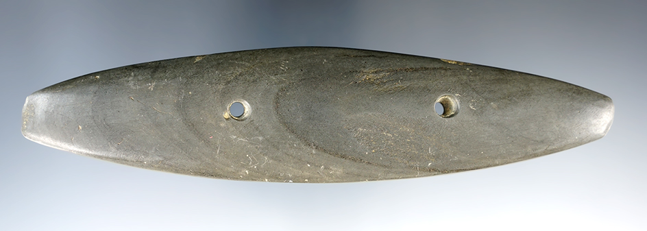 Large 6 5/8" Elliptical Gorget glacial slate found in Ohio.