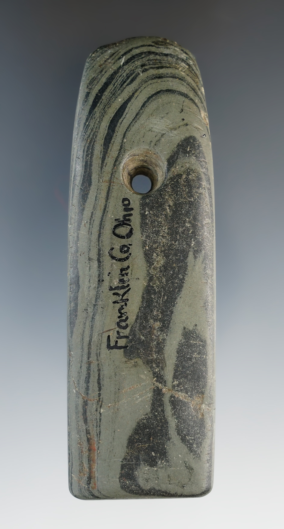 3 7/8" Bar Pendant, Franklin Co., Ohio,  Glacial Slate.