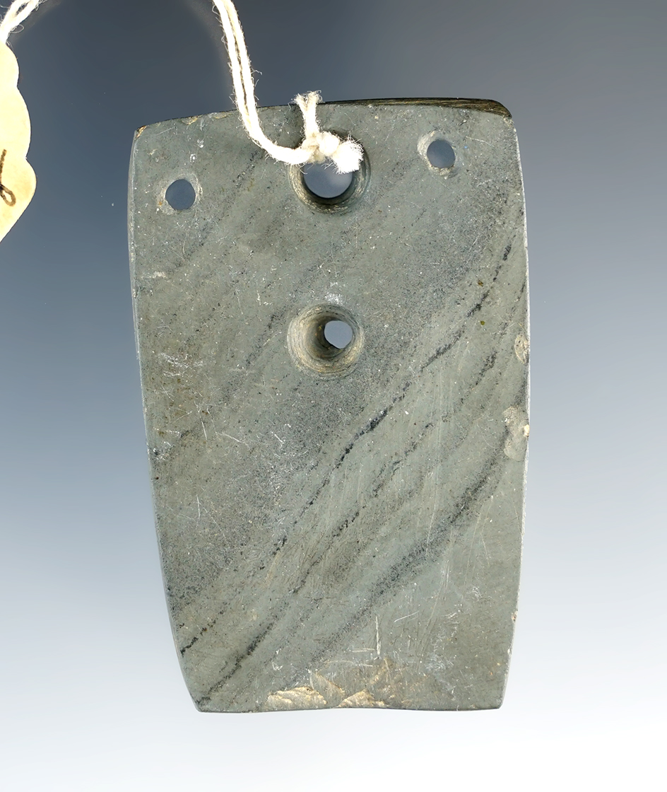 2 1/4" Gorget made from Banded Glacial Slate. Ohio.