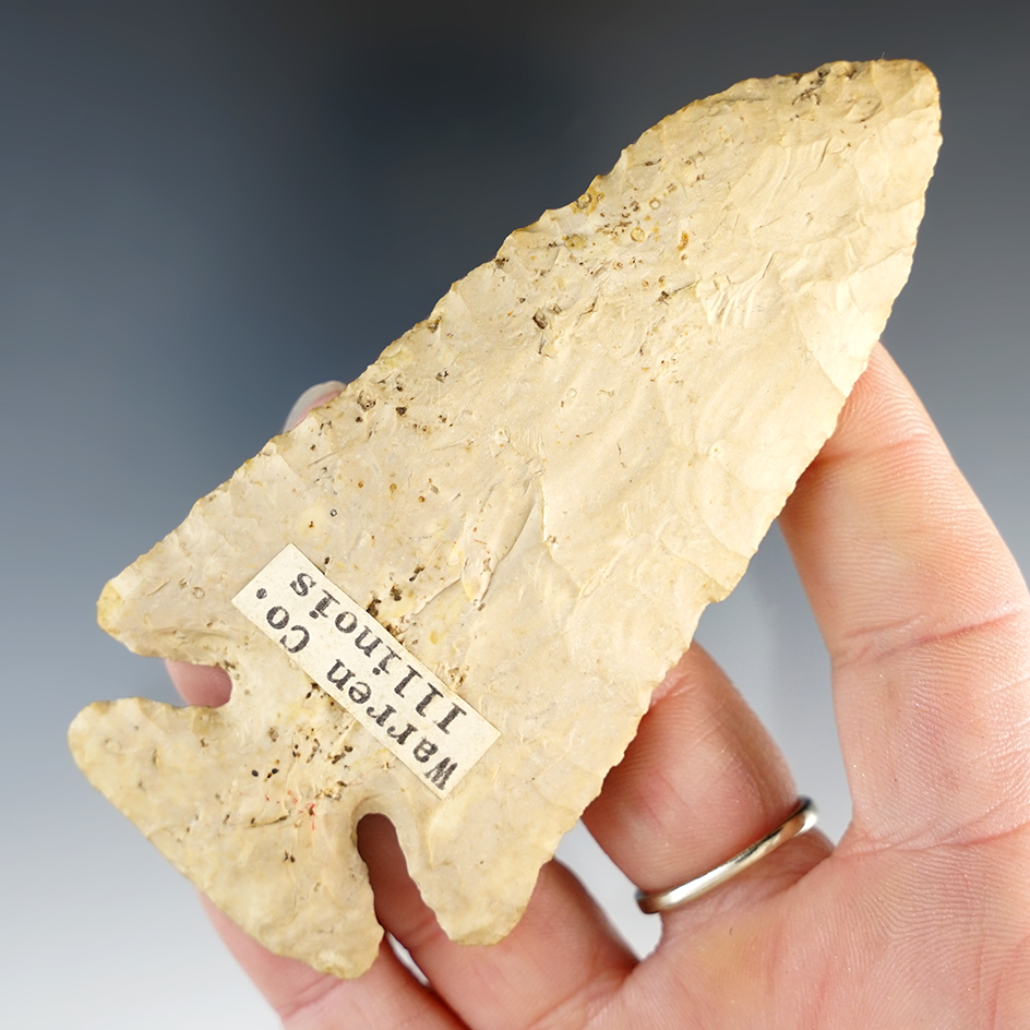 Well styled 4 1/16" Archaic Thebes, Warren Co., Illinois.