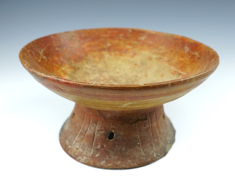 7 5/8" wide x 3 3/4" tall Mayan Pedestal Bowl.
