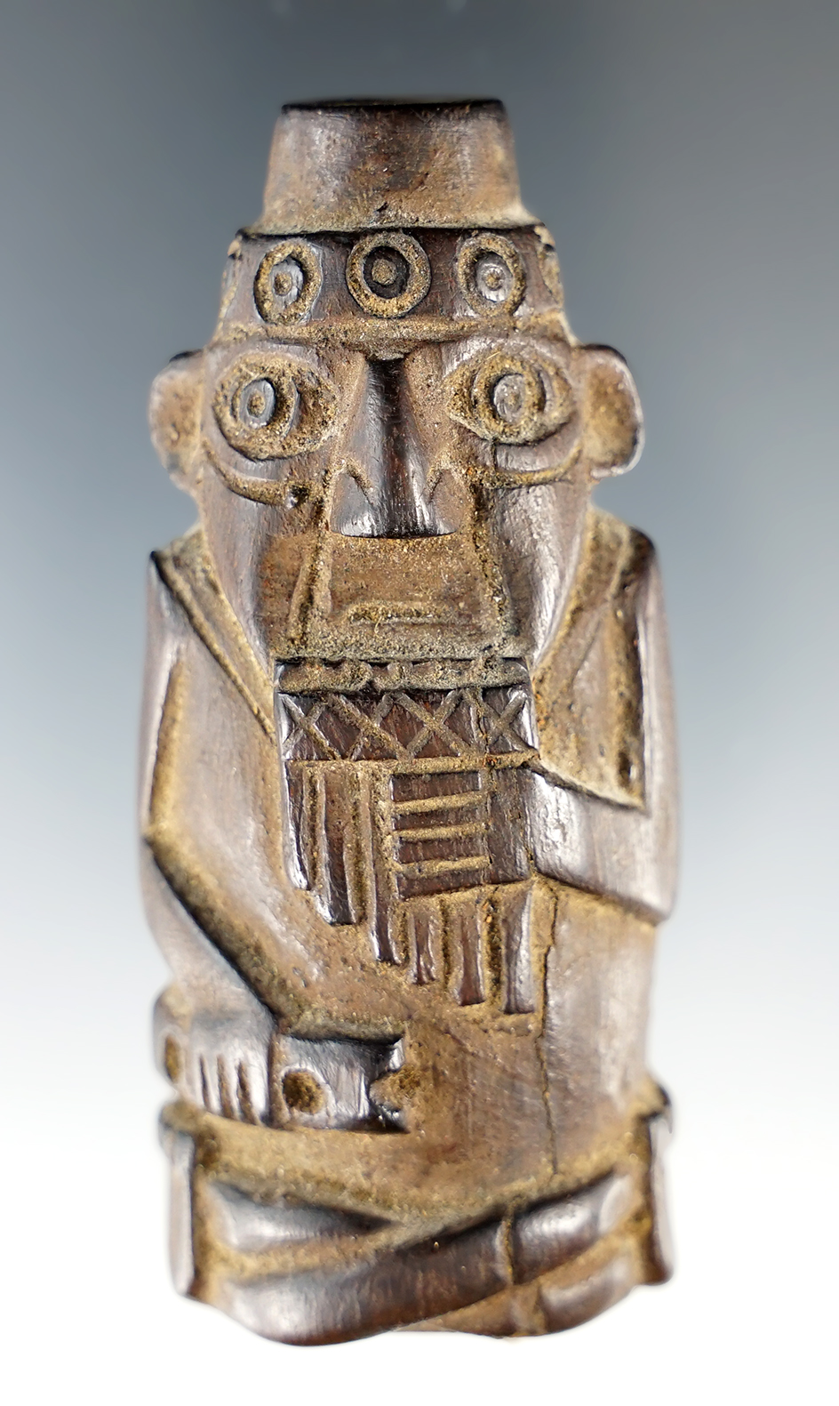 3" Tall wood lime container featuring a flute player.