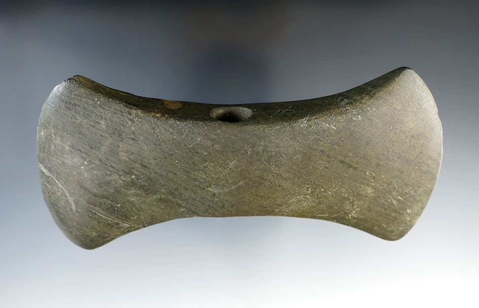 5 1/2" Double Bit Axe Bannerstone that is 1/2 professionally restored. Knox Co., Ohio.
