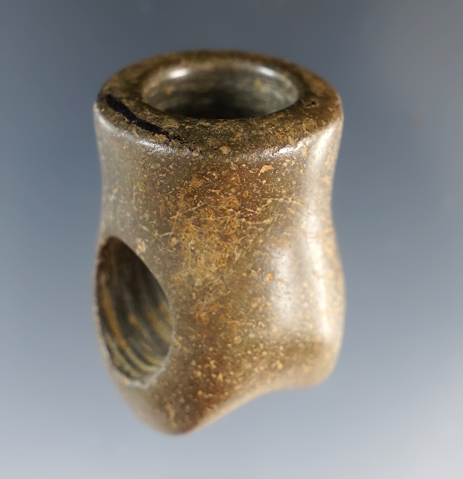 1 3/8" Tall snake effigy Vase Pipe found in Ohio.