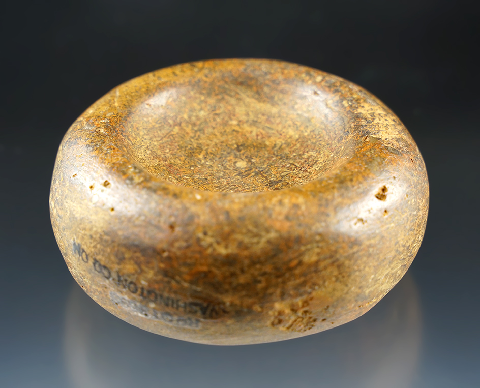 3 1/8" Ft. Ancient Discoidal, Limestone. Ohio.