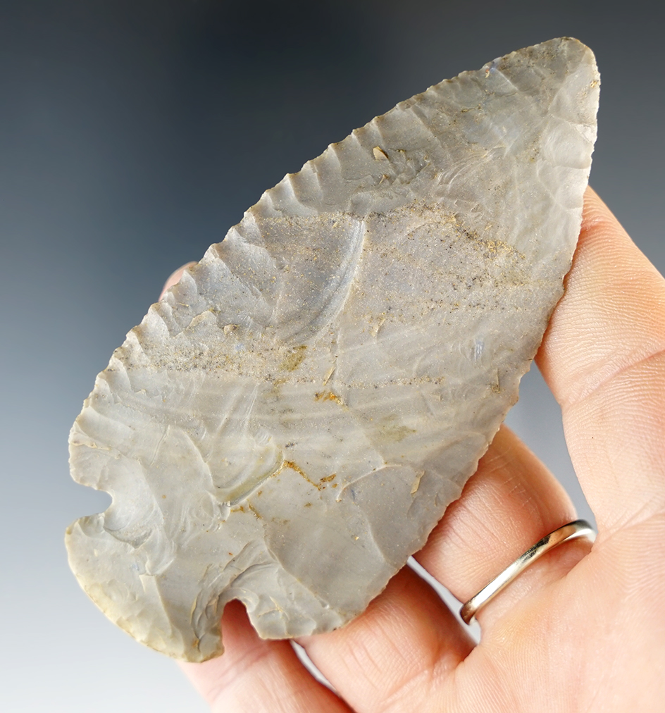 3 5/8" Serrated Dovetail found in Indiana.