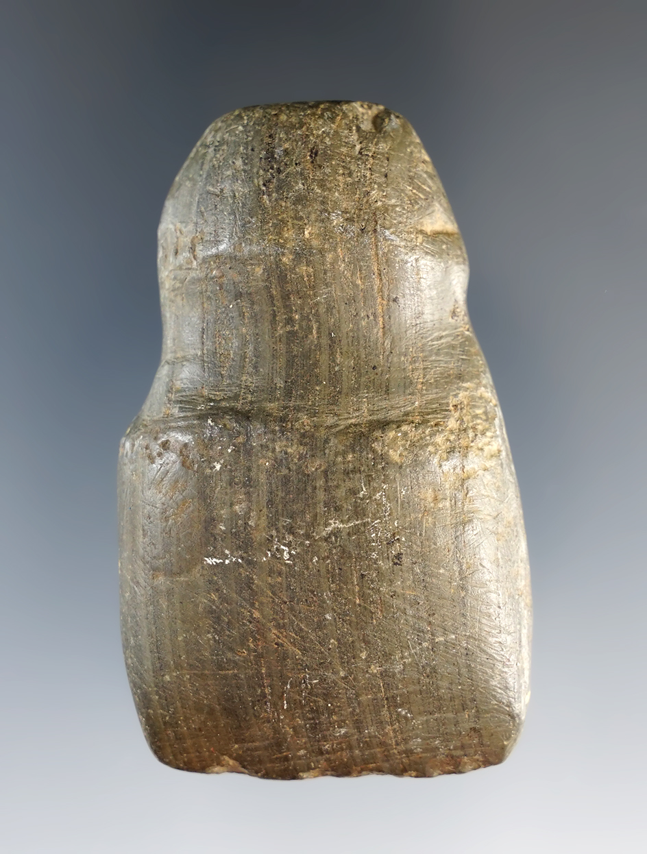 2 7/16" Full Grooved Miniature Celt Banded Slate, Ohio.