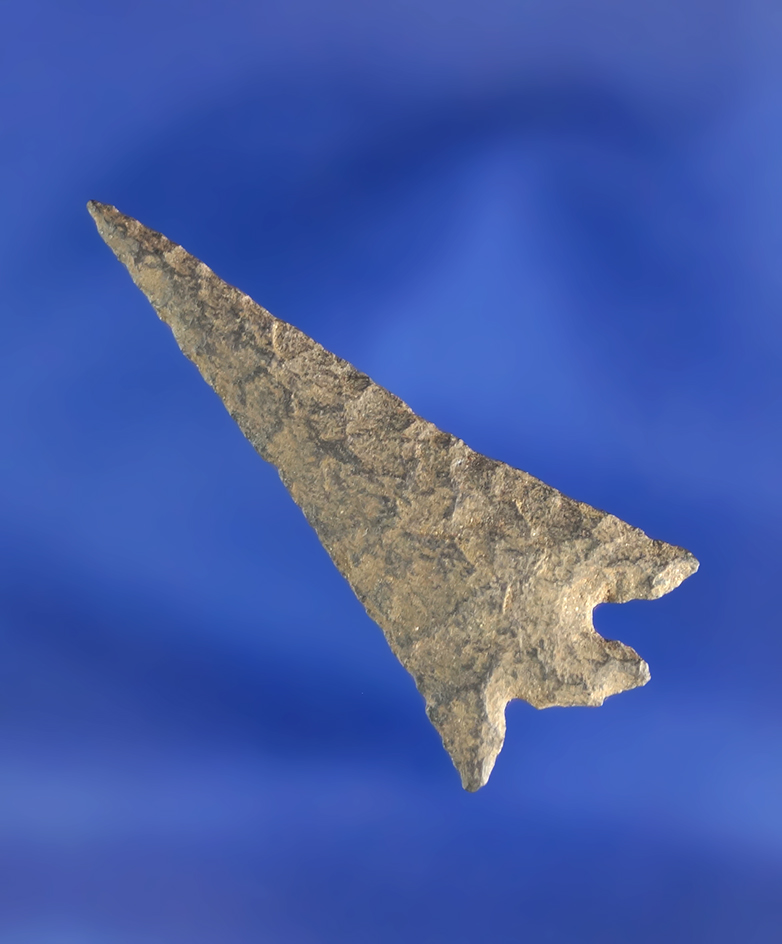 Heavily patinated 1 7/16" basalt Columbia Plateau found near the Snake River, Bishop WA.