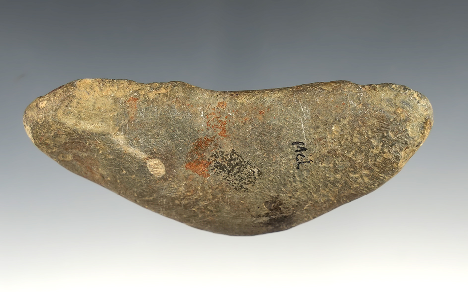 3 7/8" tie-on Bannerstone made from glacial slate found in Ohio.