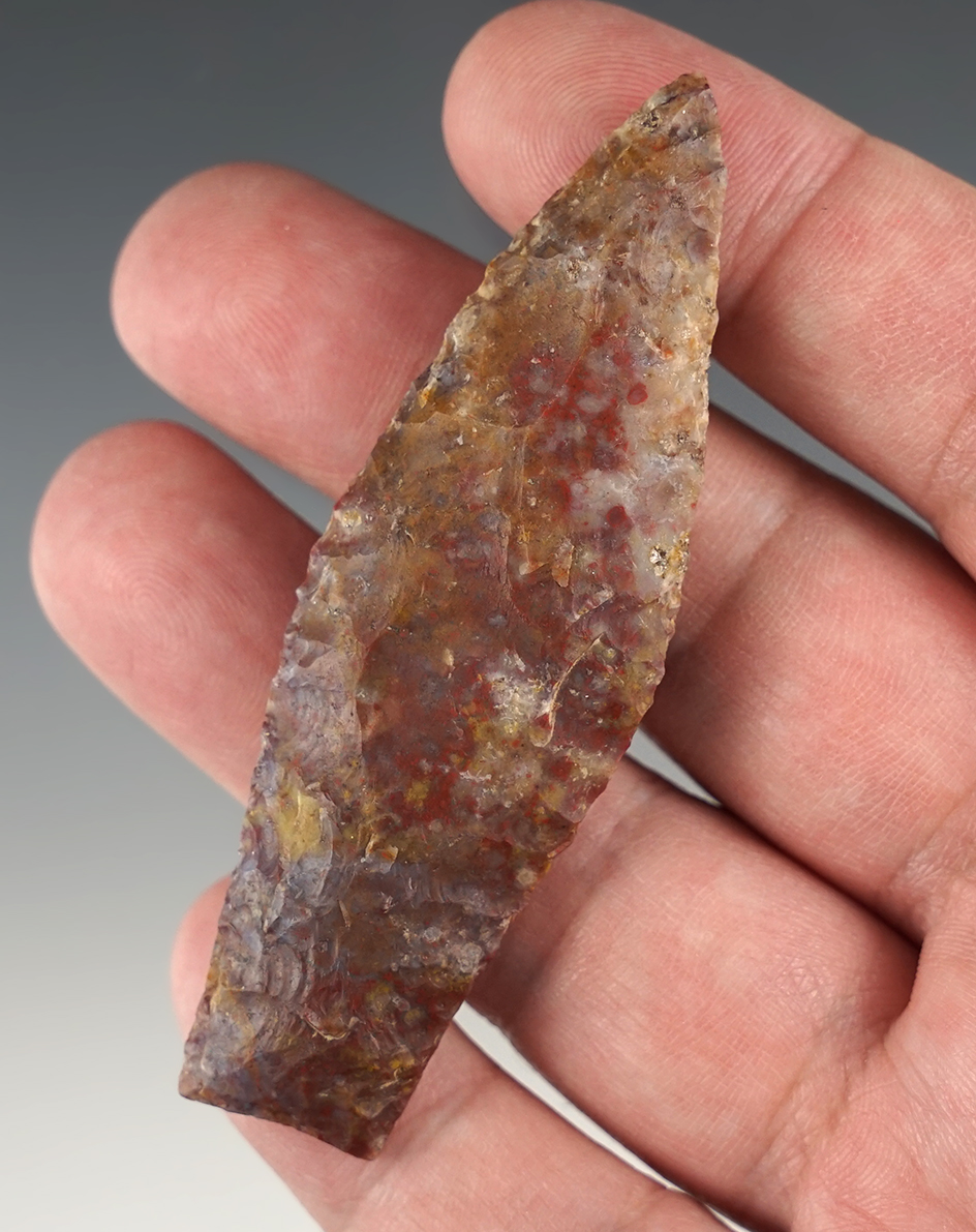 Sale Highlight! 3 1/16" Hell Gap - S. Colorado. Tecovas Chert. Colorful! Stermer, Bennett COA'S.