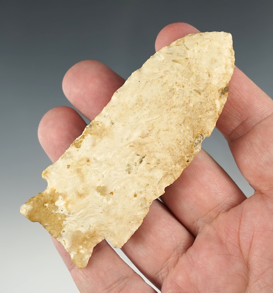 3 13/16" Corner Notched Knife found in Brown Co., Illinois.