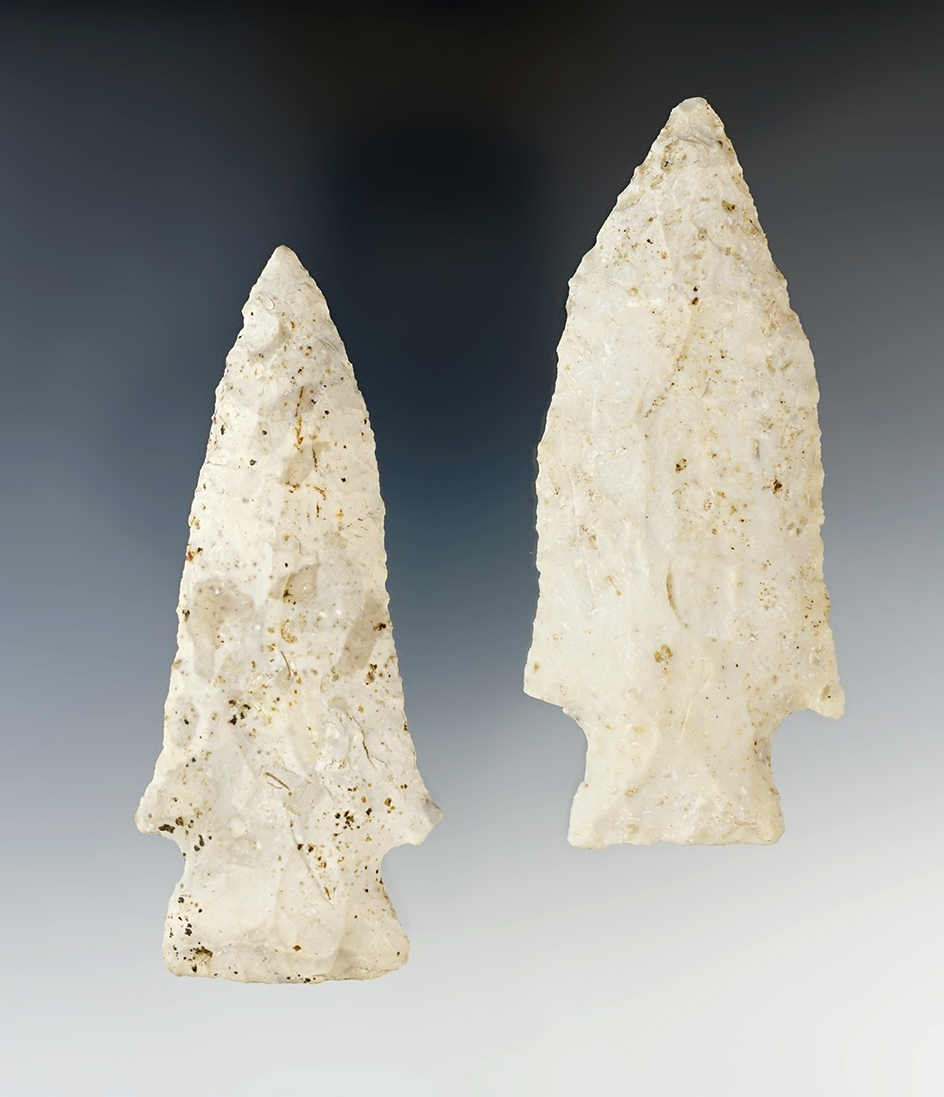 Pair of well made Illinois points. The largest is 3 1/2".