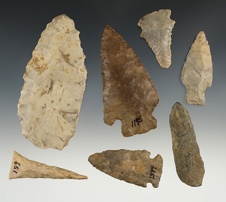 Set of 7 well made Kentucky points. The largest is 3 3/4".