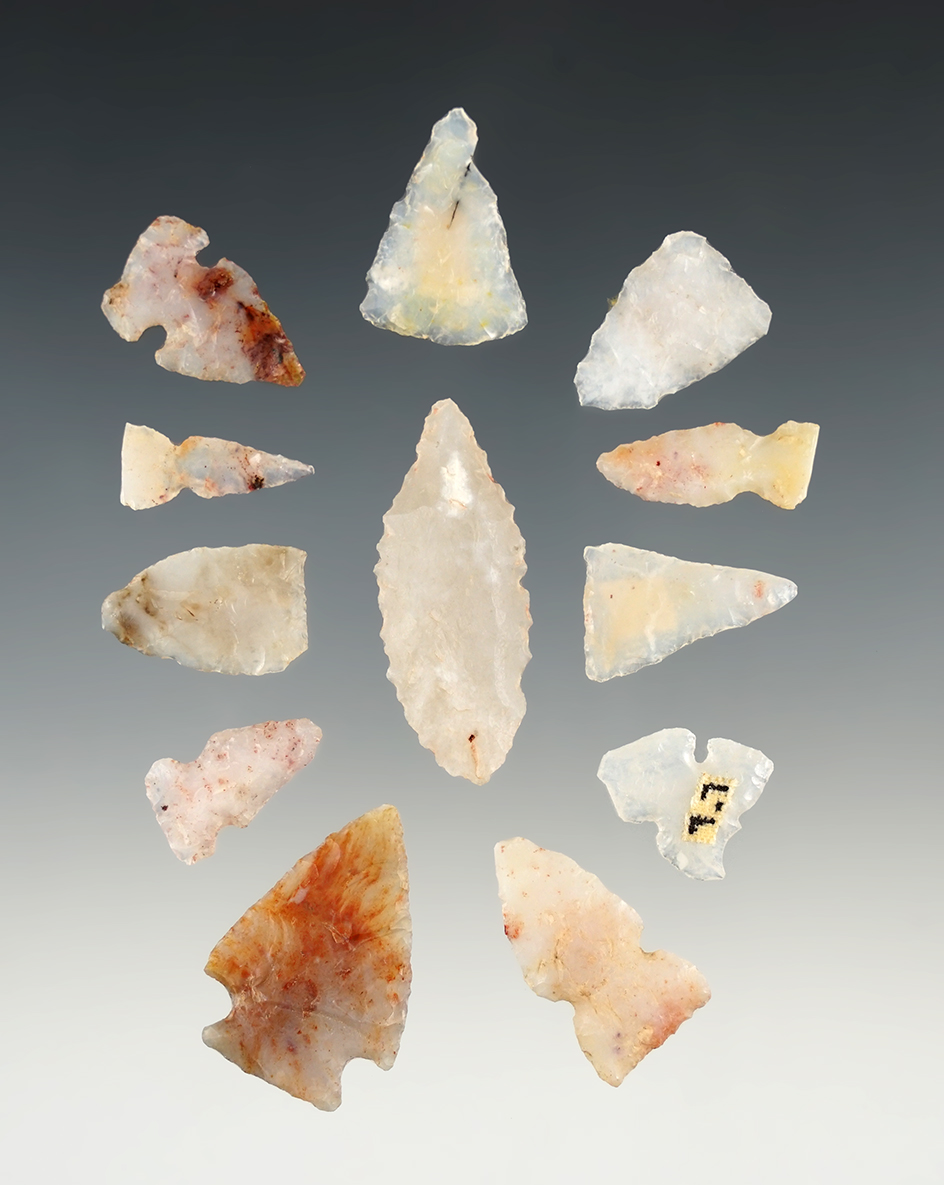 Set of 12 nice points found in New Mexico. The largest is 1 1/2".