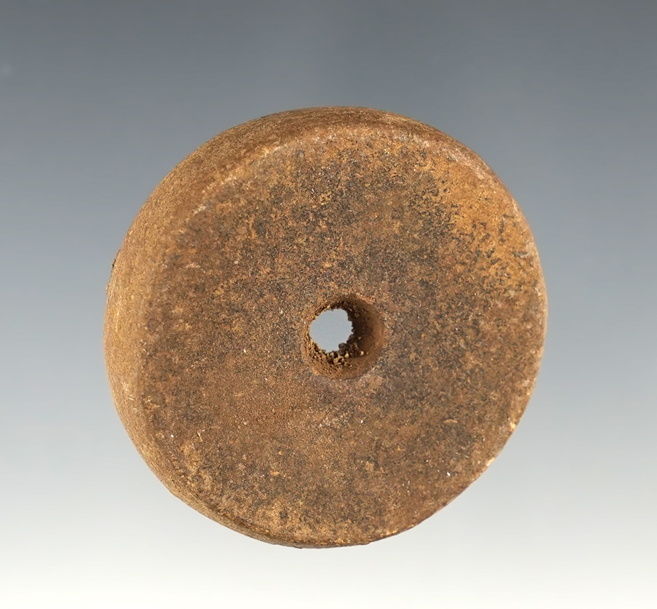 Outstanding 1 9/16" Ft. Ancient Drilled Discoidal made from Sandstone.