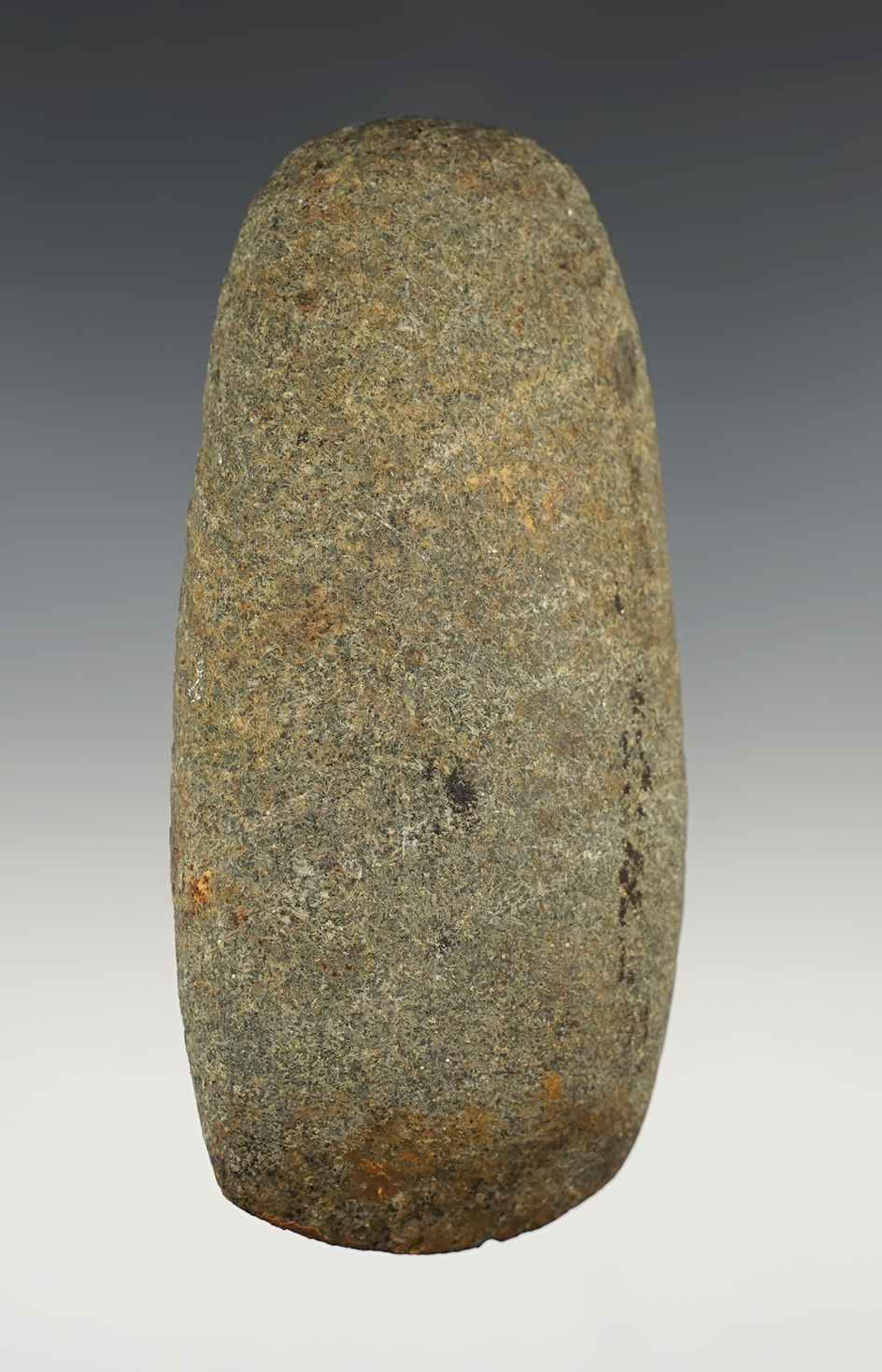 Finely made 4 3/8" Hardstone Celt found in Wood Co., Ohio. Ex. Kelly Tracy.